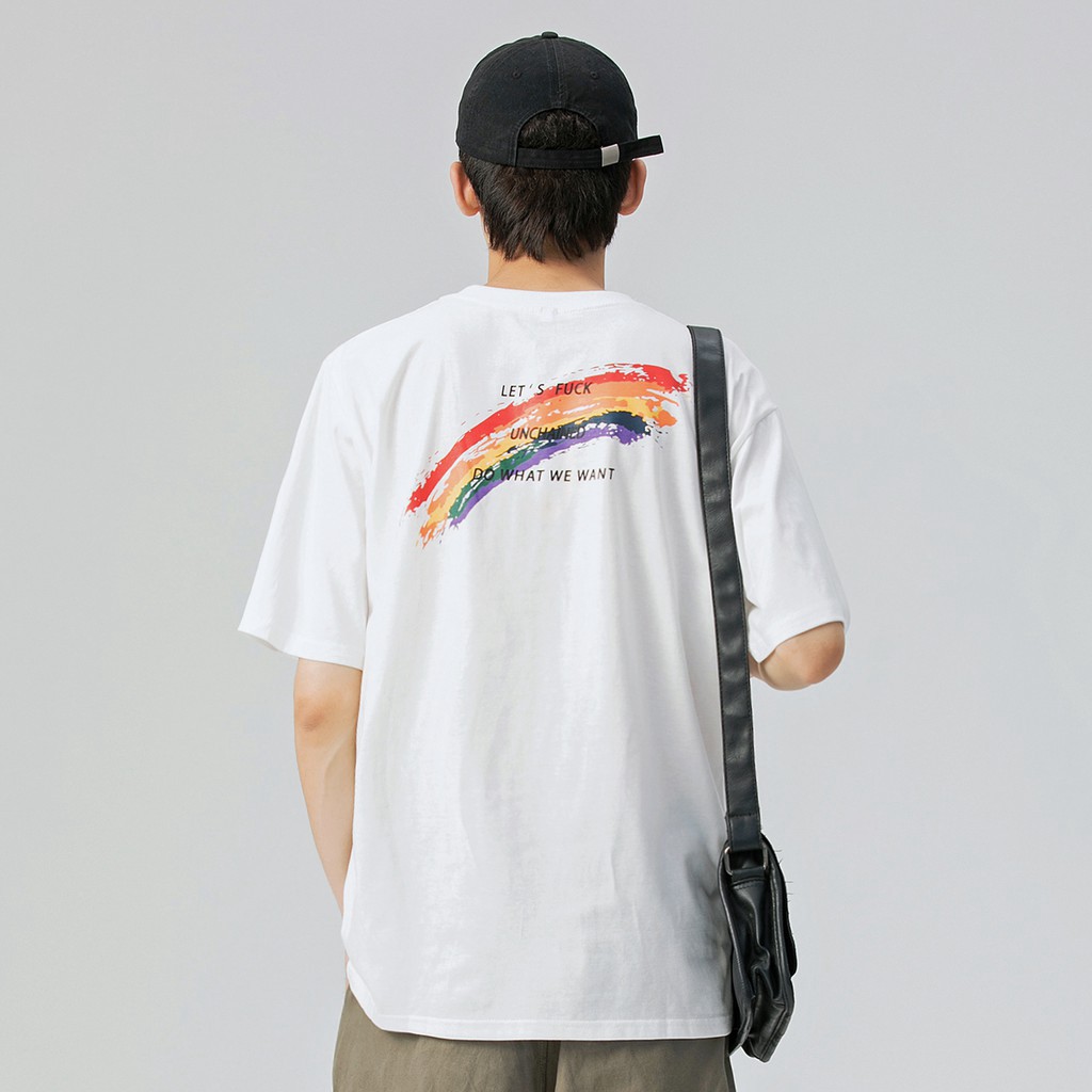 ÁO THUN, ÁO PHÔNG TAY LỠ UNISEX CẦU VỒNG ĐỦ SIZE M L XL m19 LK SHOP