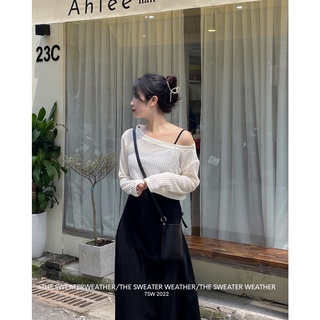 Set đầm midi 2s đen trơn basic kèm khoác crop lưới