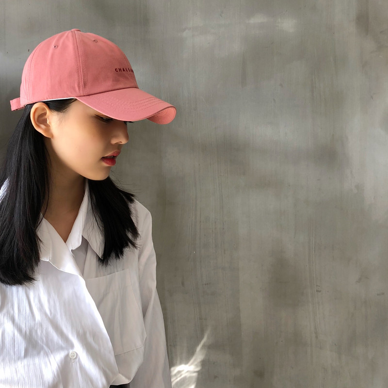 Mũ nữ Nhật Bản mềm Top Cotton Hàn Quốc phiên bản của Mũ bóng chày đơn giản chữ cái ins gió mũ chống nắng nam
