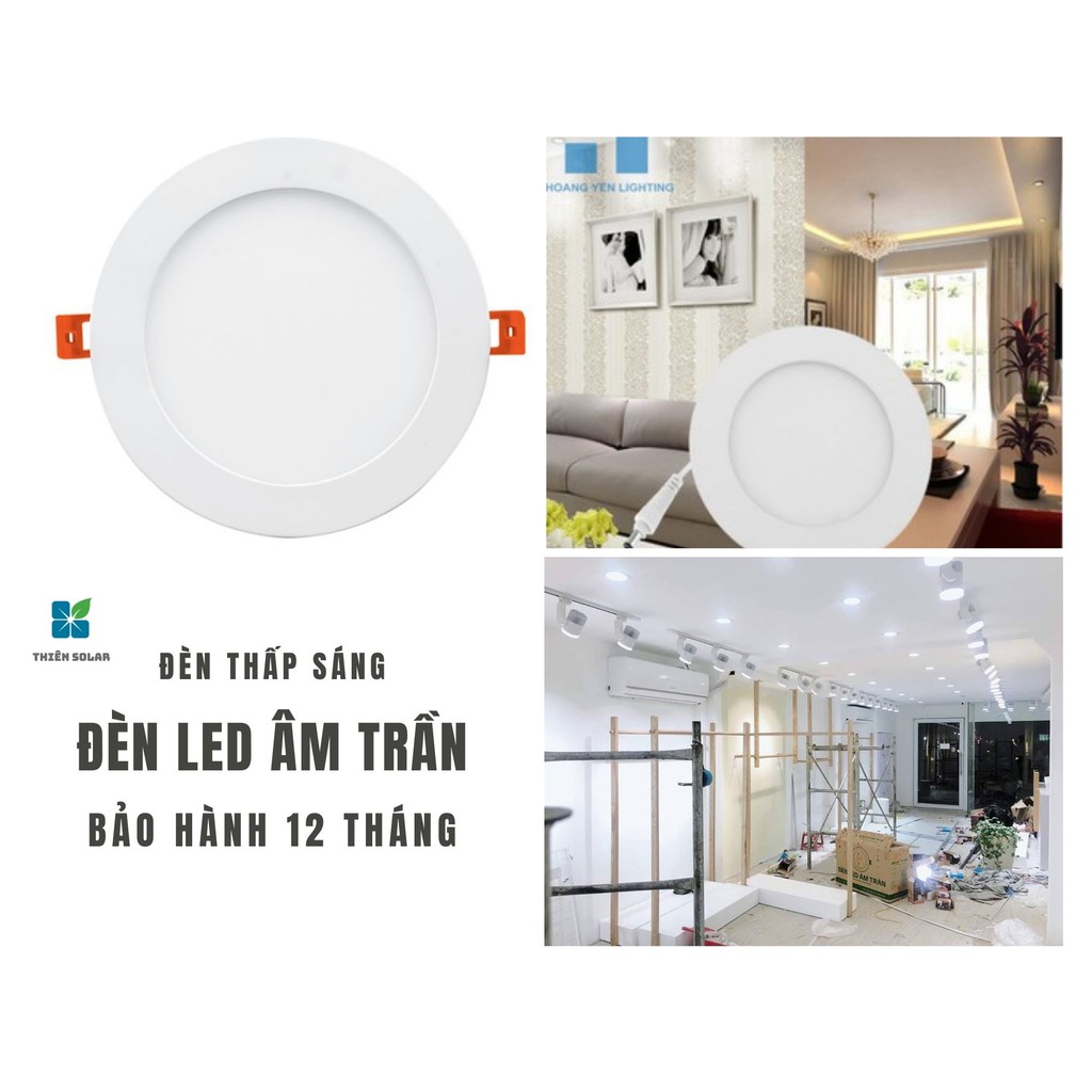 Đèn Led âm trần siêu mỏng 6w 9w 12w 18w ánh sáng trắng, vàng - Bảo hành 12 tháng