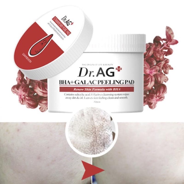 Pad tẩy trang và tẩy da chết Dr.AG+ BHA+ GALAC PEELING PAD