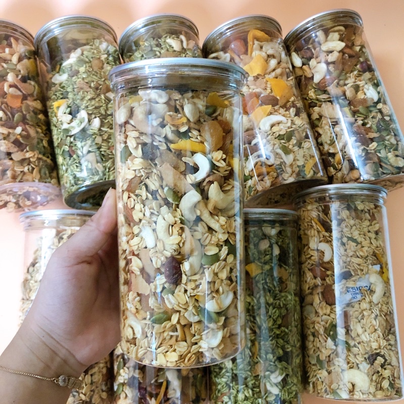 Granola siêu hạt giảm cân tự nhiên 10 loại hạt &amp; quả - ăn kiêng eatclean- keto  500gram