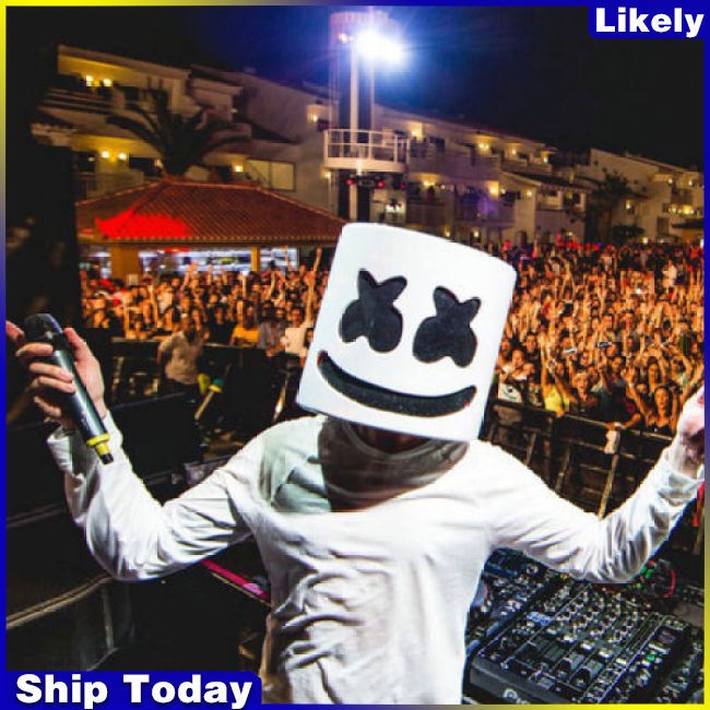 Mặt Nạ Hóa Trang MarshMello DJ Có Đèn LED Sáng Tạo