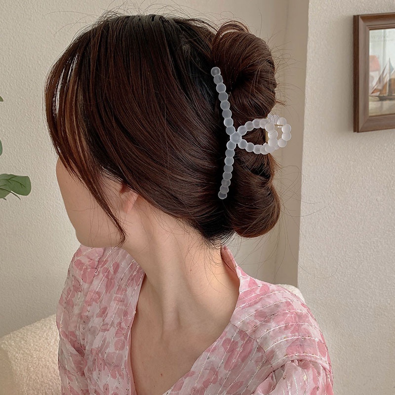 Kẹp Tóc Càng Cua / Kẹp Tóc Đuôi Ngựa Bằng Acrylic Nhám Trong Suốt Màu Kẹo Đơn Giản Thời Trang Phong Cách Hàn Quốc Cho Nữ