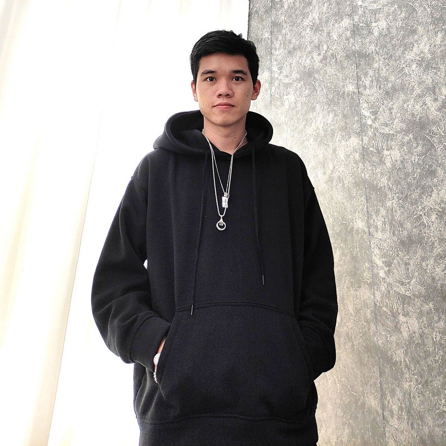 Áo hoodie đen trơn vải dày đẹp A942 Shop Thành Long chuyên quần áo nam | BigBuy360 - bigbuy360.vn