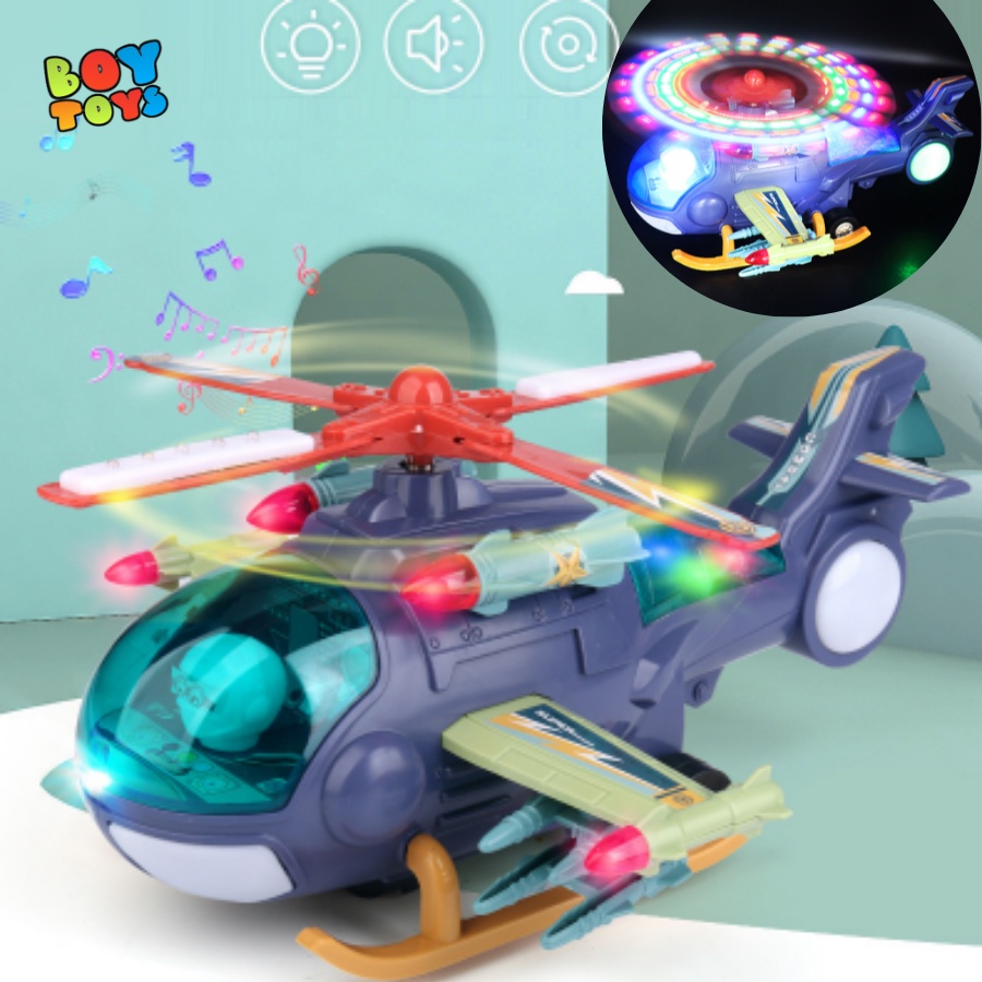 Đồ chơi máy bay chở khách chạy đà tự lắp ráp chạy đà có đèn nhạc cho bé