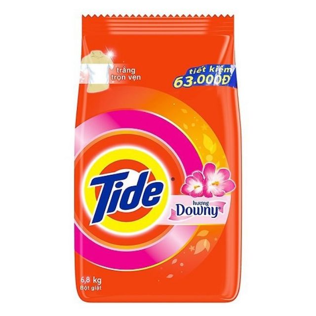 Bột giặt tide downy bịch 6kg- tặng kèm 4 bóp nhỏ xinh như hình