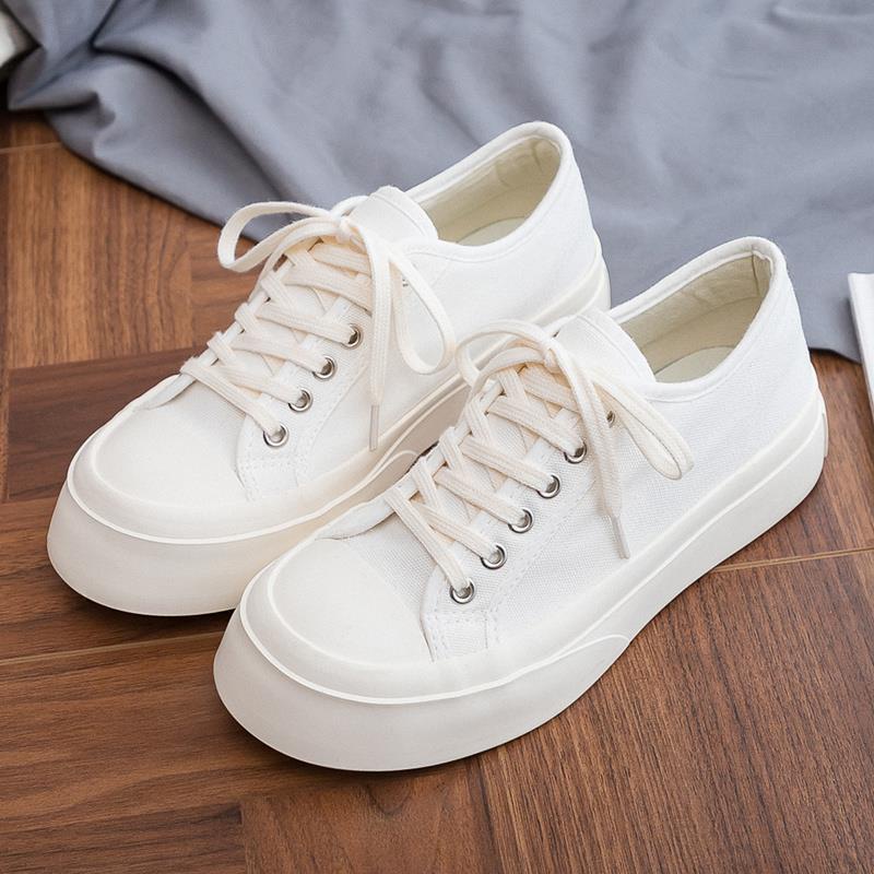 Giày nữ đế bánh mỳ vải mềm êm chân, có 2 màu đen và trắng, phối đồ cực đẹp - Mã sản phẩm: DT006