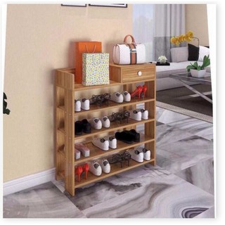 Kệ để giày dép 5 tầng khung gỗ tự nhiên