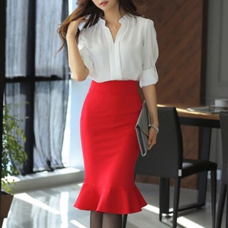 Chân váy đuôi cá dáng dài 60cm đủ màu thời trang
