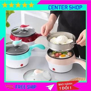 Nồi lẩu mini 2 tầng chống dính, nồi lẩu đa năng siêu tốc size 18cm kèm vỉ hấp -Center