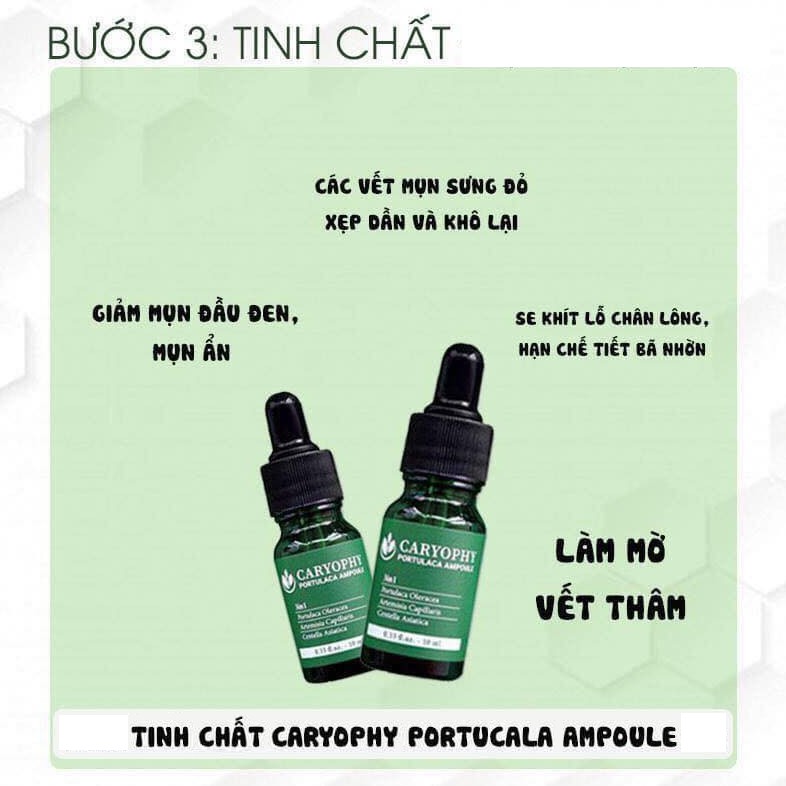 [HÀNG CHÍNH HÃNG] Tinh Chất Chiết Xuất Rau Má Ngừa Mụn Caryophy Portulaca Ampoule 10ml