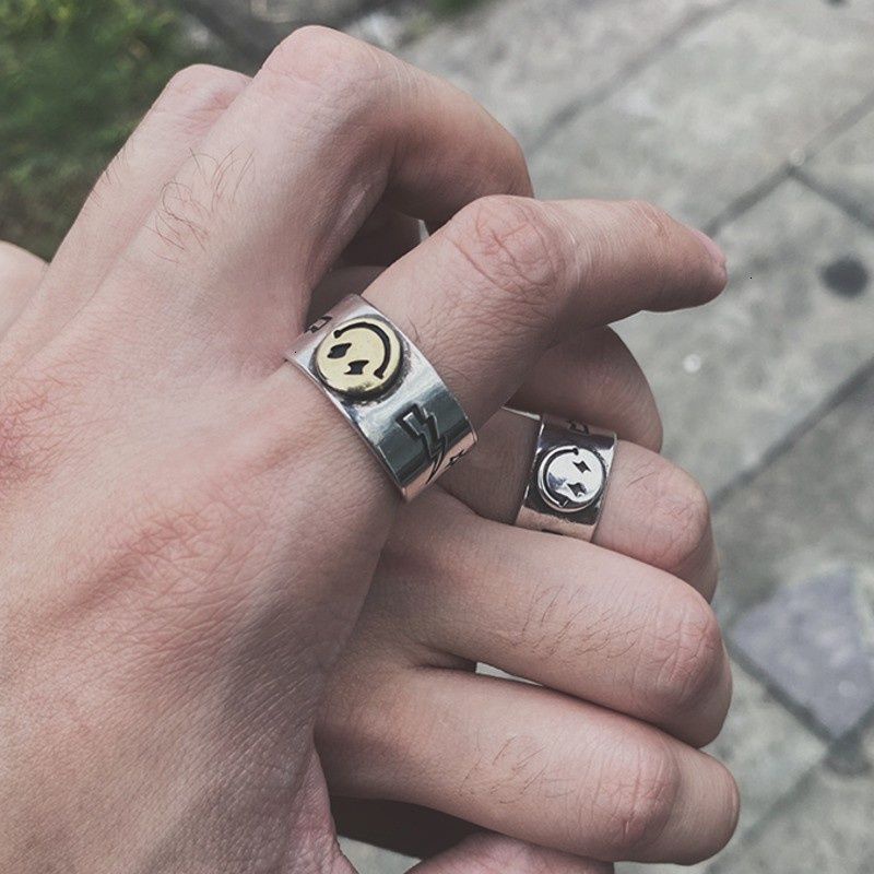 Nhẫn Dạng Mở Hình Mặt Cười Đơn Giản Có Thể Điều Chỉnh