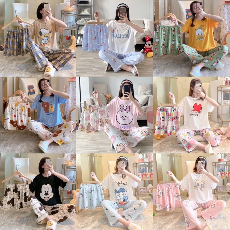 ĐỒ BỘ, ĐỒ NGỦ SET 3 MÓN THUN QUẢNG CHÂU HOẠ TIẾT HOẠT HÌNH SIÊU ĐÁNG YÊU❤️🥰