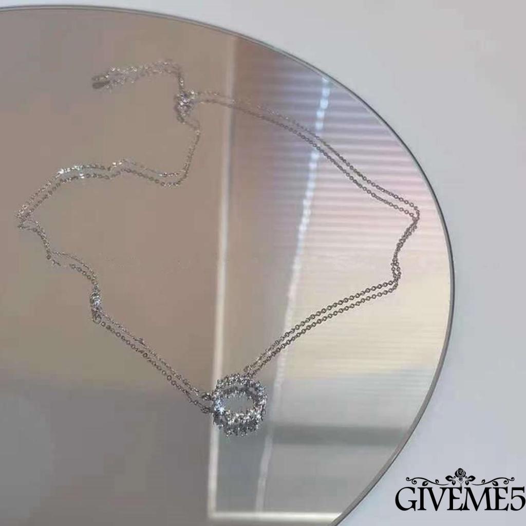 Vòng cổ mặt hình tròn đính đá thời trang nữ