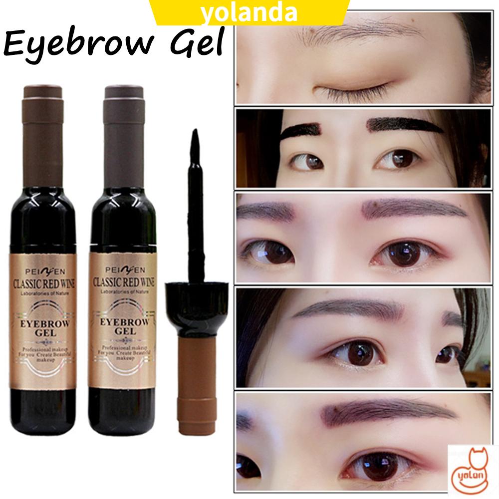 ☆YOLA☆ Red Wine Shape Eyebrow Gel Tint Natural Eye Makeup Eyebrow Enhancer  Cosmetic Beauty Peel Off  3 Colors Hot Sale Longlasting