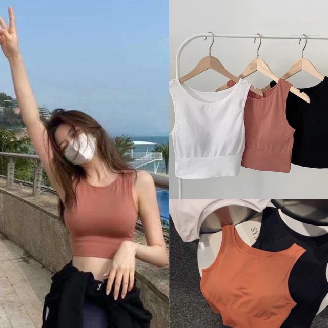 ÁO CROPTOP THUN CÁ TÍNH CÓ SẴN ĐỆM NGỰC CỰC ÊM, HACK VÒNG 1 MÃ ABR 007