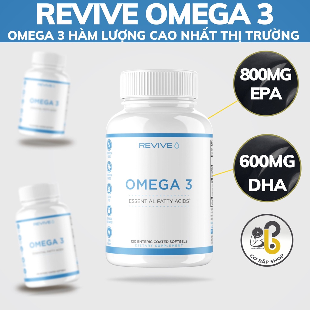 REVIVE OMEGA 3 - HÀM LƯỢNG EPA VÀ DHA CAO NHẤT - HỘP 120VIÊN