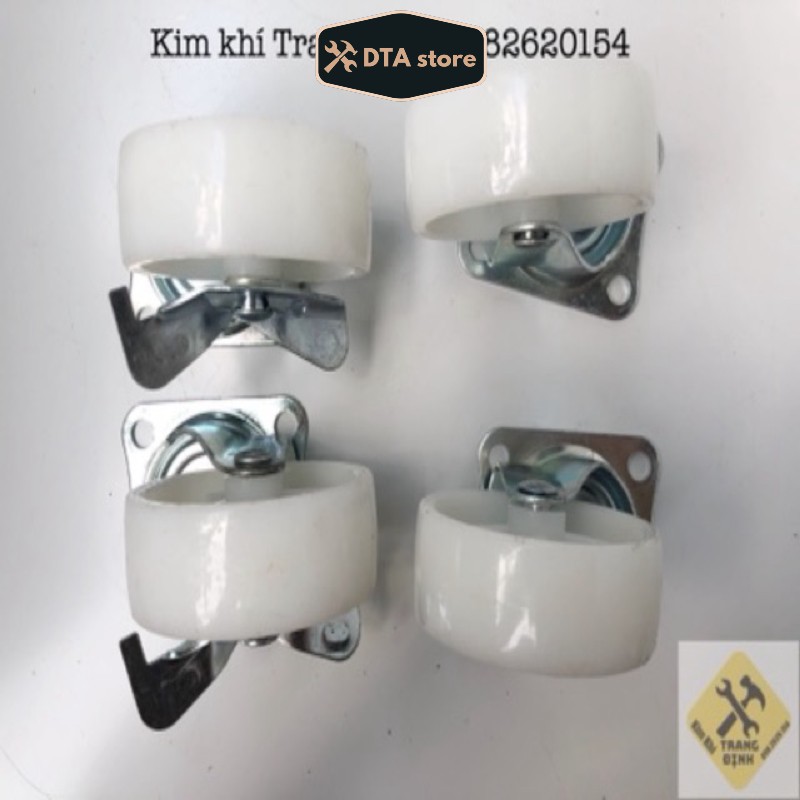 Bánh Xe Nhựa Trắng 4,5,6,7cm
