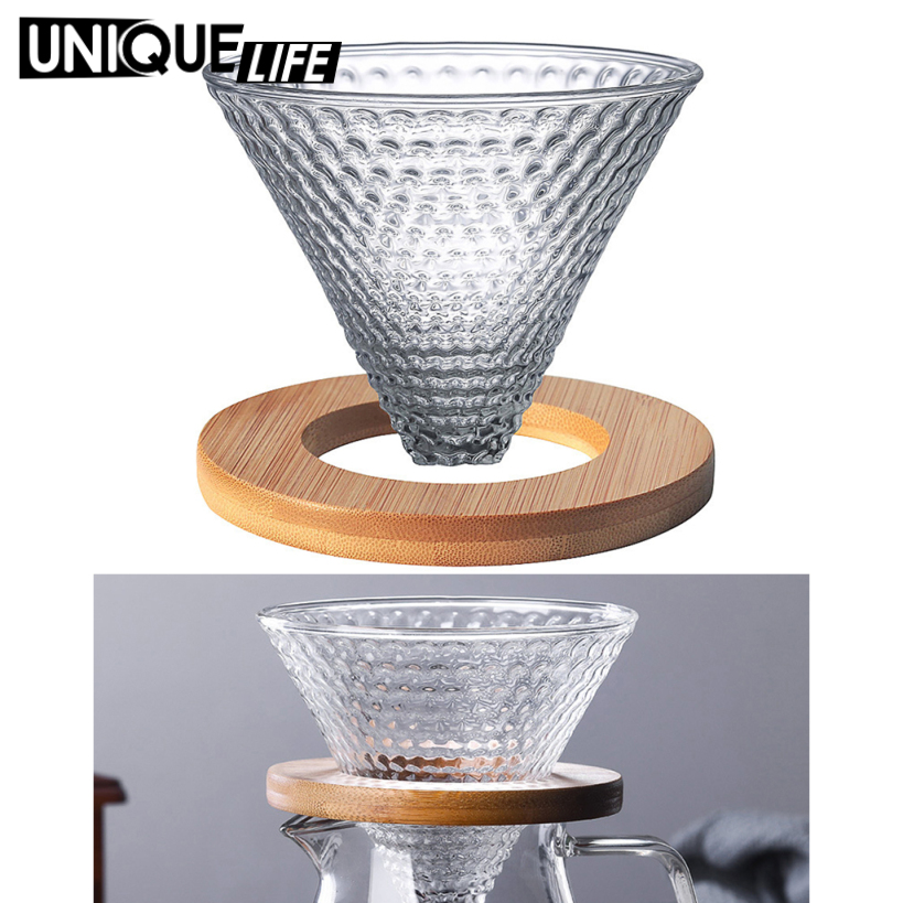 [Unique Life]Pour Over Coffee Dripper Slow Drip Coffee Filter Cone Reusable Single Cup Coffee Maker 1-2 Cup Strong Flavor Brewer