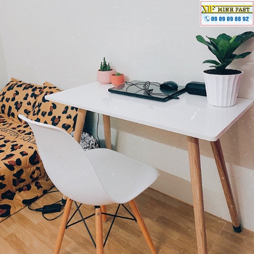 Bàn làm việc bàn học sinh bàn ăn - Chân gỗ - chiều cao 74cm với nhiều kích thước