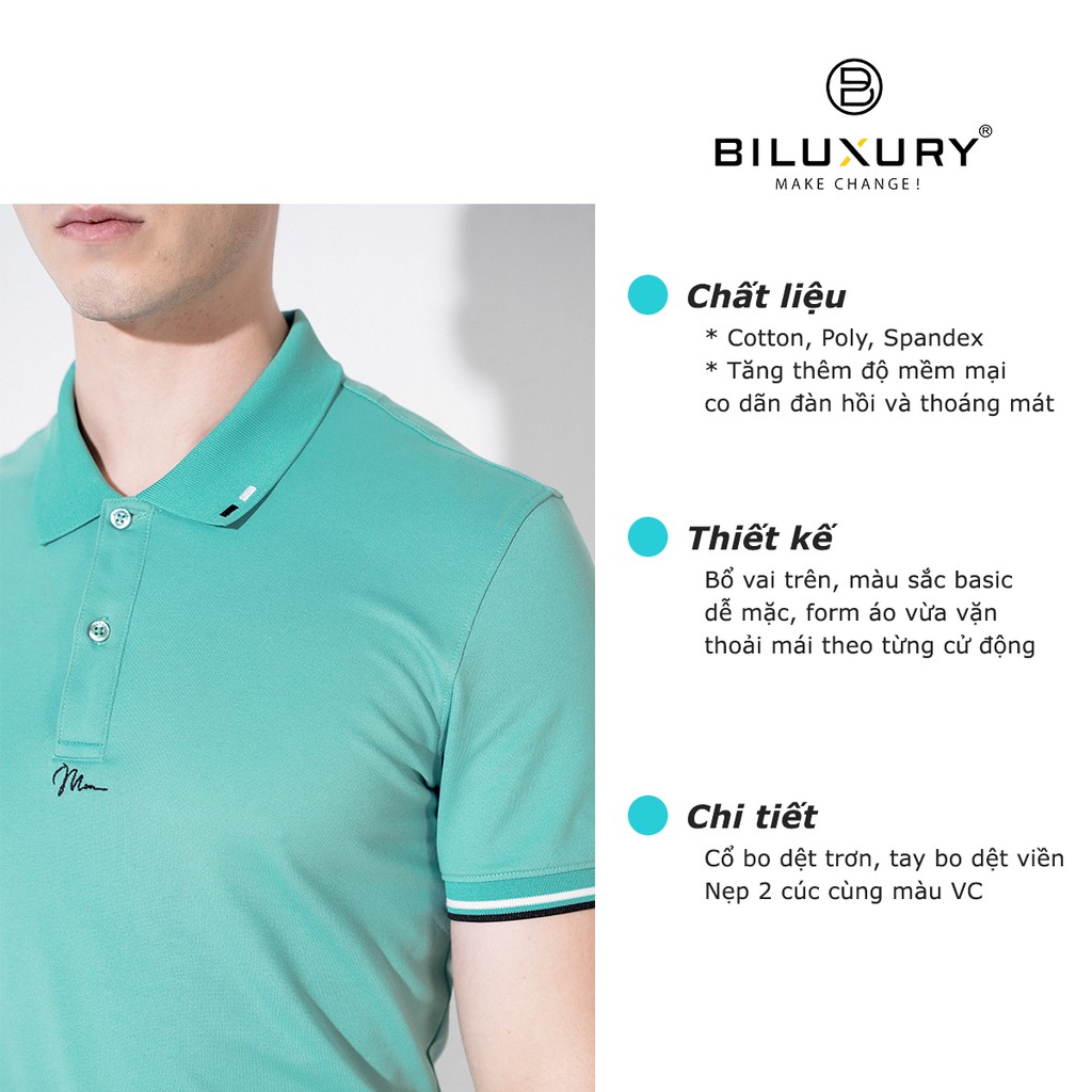 Áo polo nam Biluxury cổ bẻ thun co giãn 4 chiều kiểu dáng basic thời trang 4APCB003XNG | WebRaoVat - webraovat.net.vn