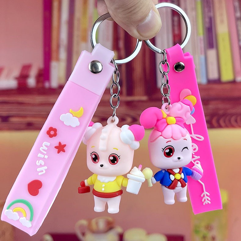 Móc khoá anime hoạt hình cầm kẹo , kem xin xắn