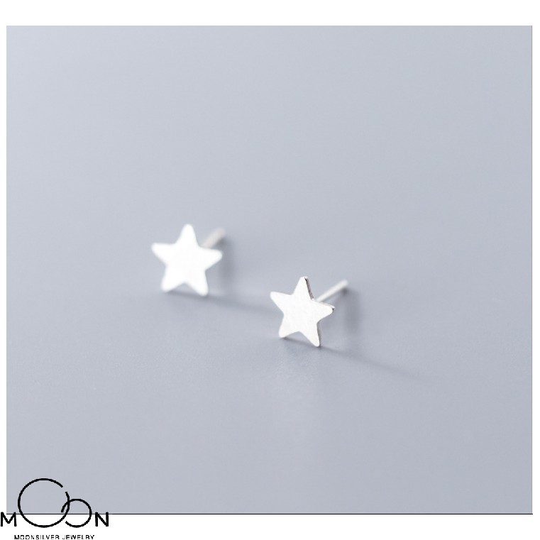 Khuyên tai bạc nữ bông tai bạc 925 nụ hình ngôi sao xinh xắn Rolling Star moonsilver