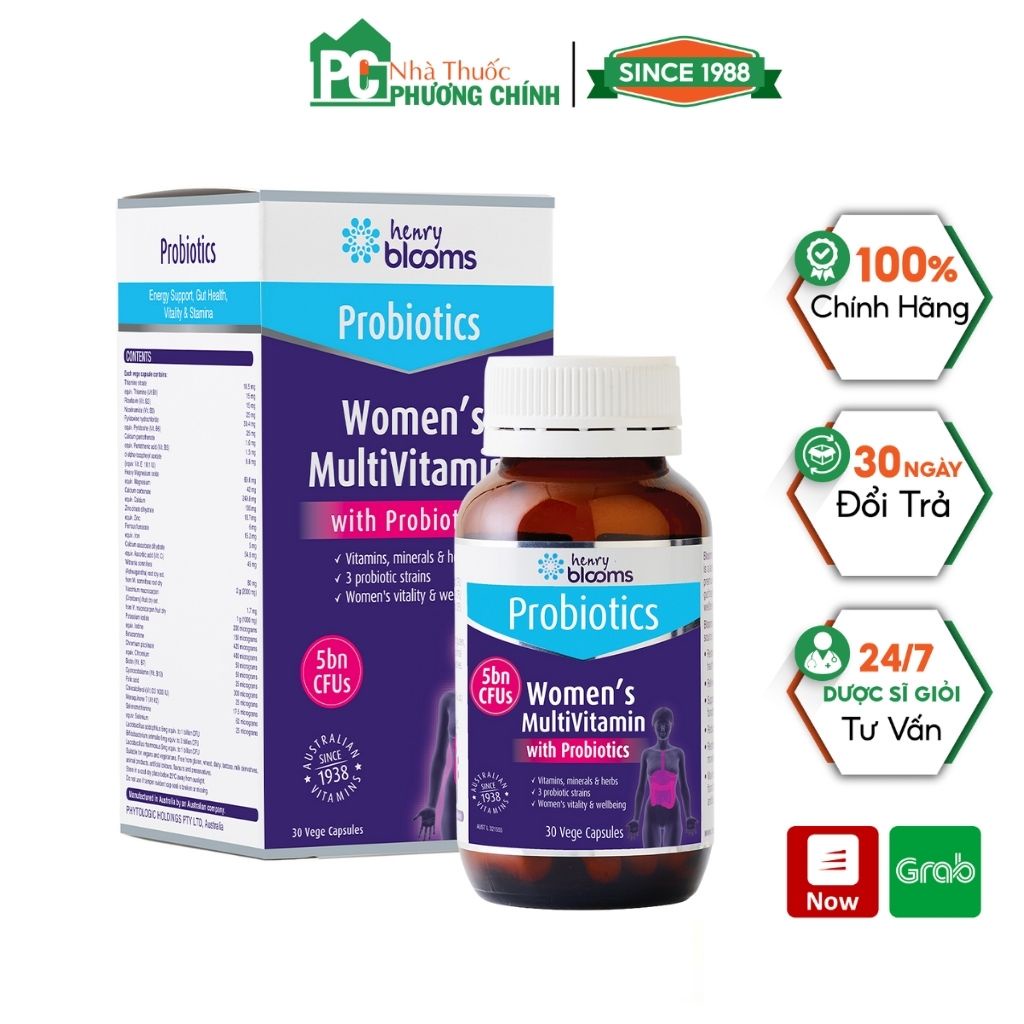 Vitamin Tổng Hợp Cho Nữ Henry Blooms Women's Multivitamin With Probiotics