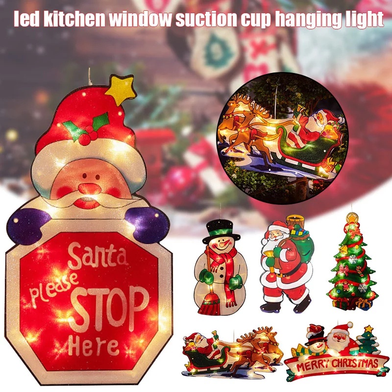 Đèn LED Trang Trí Cây Thông Noel Hình Ông Già Noel Có Giác Hút