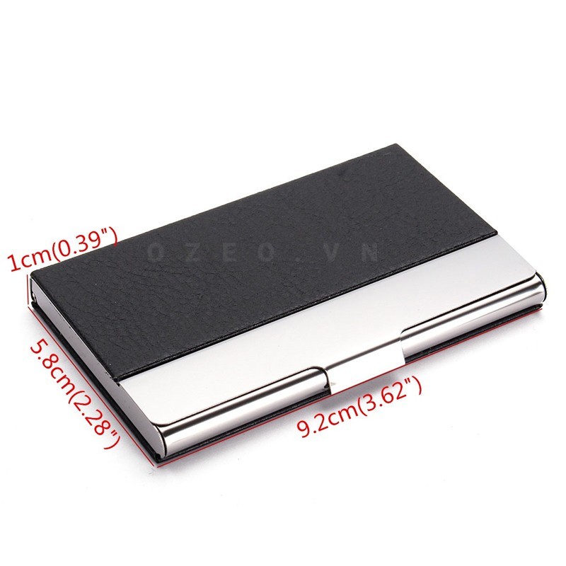 Giá Siêu Ưu Đãi_  Hộp Đựng Name Card NC05 Da Simli Đen Inox Không Gỉ [ Có khắc tên, logo theo yêu cầu ] _ozeo