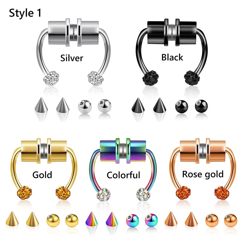 Khuyên Mũi Bằng Thép Không Gỉ 316L Từ Tính Không Cần Xỏ Khuyên Mũi Thời Trang Dành Cho Nữ