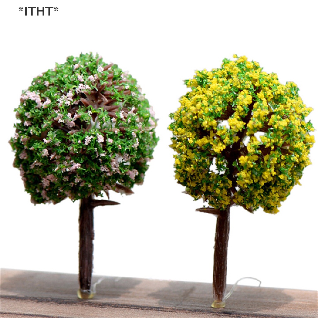 Bộ 5 Cây Hoa / Cây Giả Nhiều Màu Trang Trí Tiểu Cảnh