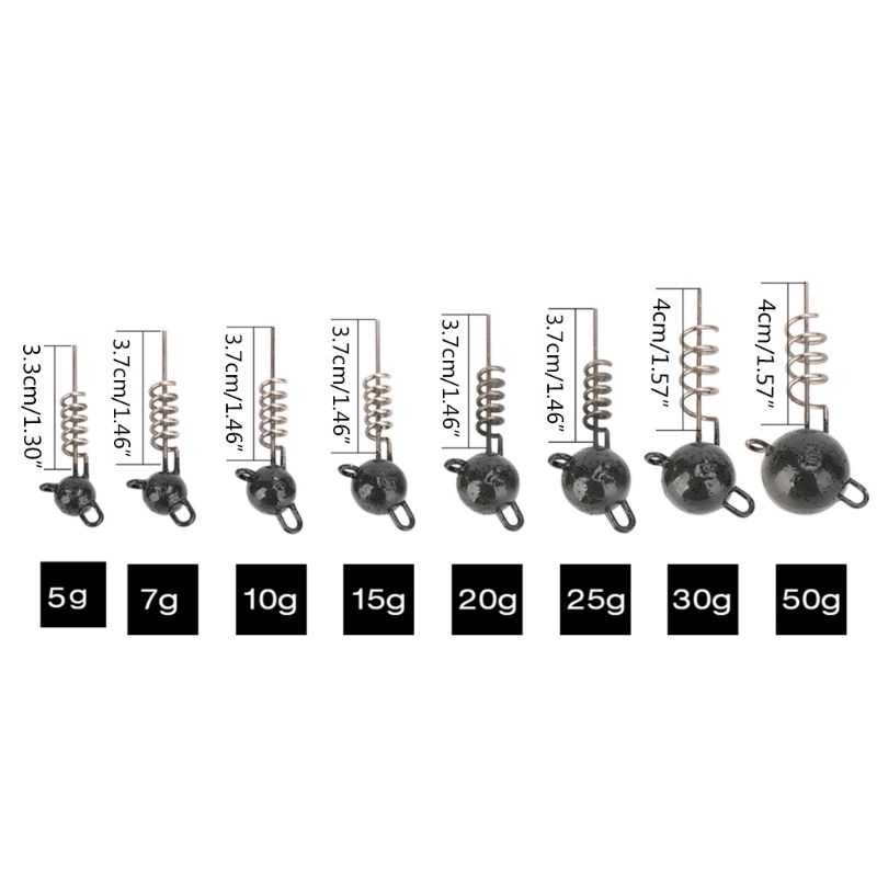 Set 5 Đầu Nối Mồi Câu Cá Bằng Thép Không Gỉ 7g 10g 15g 20g 25g 30g 50g Pike