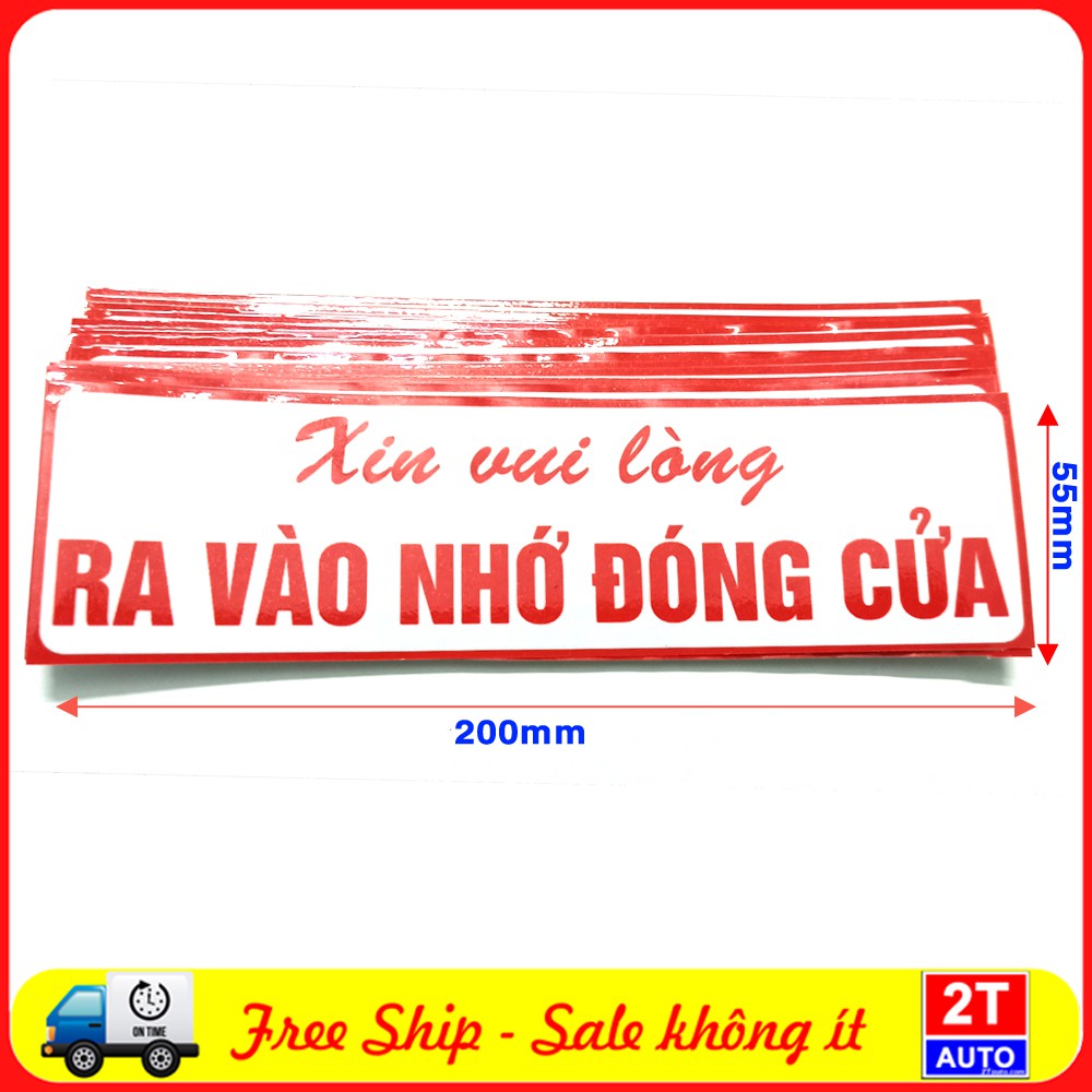 Logo nhắc nhở ra vào nhớ đóng cửa, tem sticker nhớ đóng cửa cẩn thận, đóng cửa khi ra vào