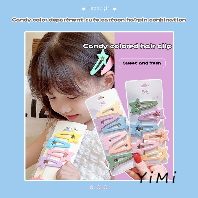 Set 6 Kẹp Tóc Màu Sắc Kẹo Ngọt Kiểu Dáng Đơn Giản Cho Nữ