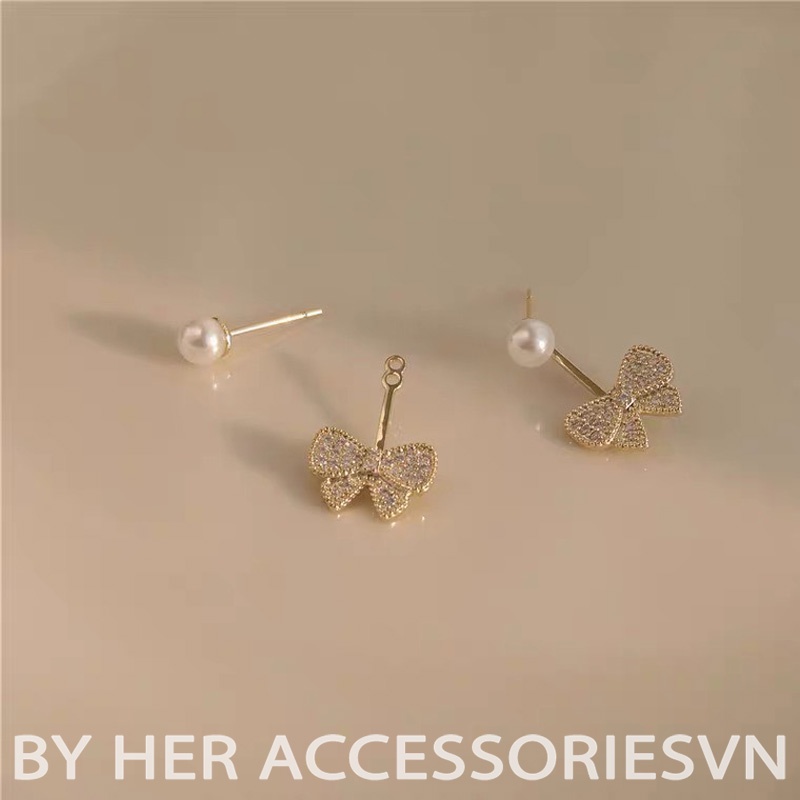 Bông tai, Khuyên tai Nơ điểm hạt trai thanh lịch, Her Accessories H77