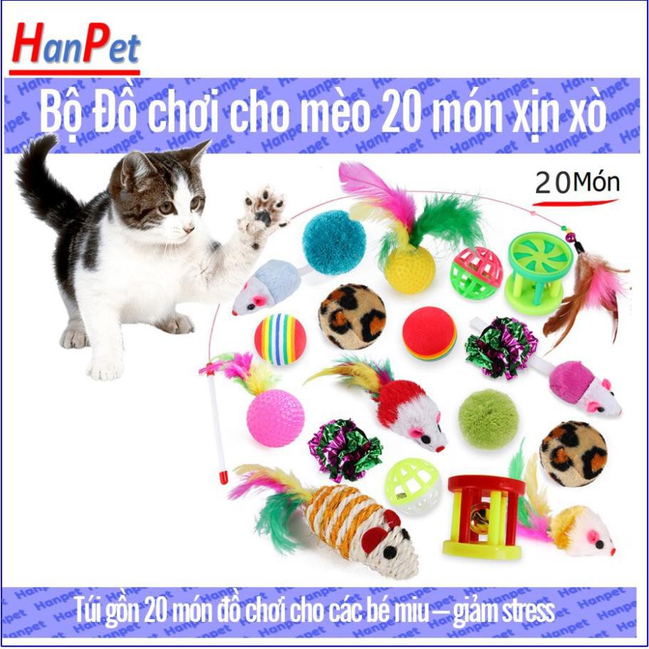 Bộ Đồ Chơi mèo xịn xò gồm 20 Món Cho Mèo chơi đùa thỏa thích