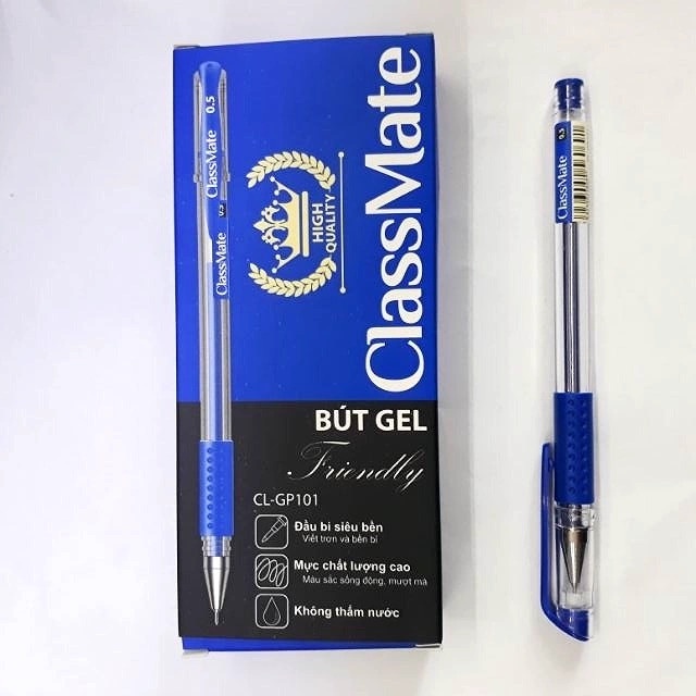 Bút bi bút gel 0.5mm CL- GP101 cao cấp mực đều - 2 ngòi bút nước xanh đen đỏ ANKICO