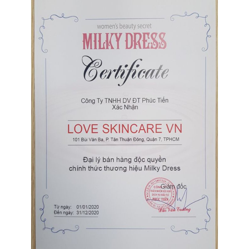 (GRAB / NOWSHIP) (DATE 06-01-2022) SERUM HUYẾT THANH CÔ ĐẶC MILKY DRESS