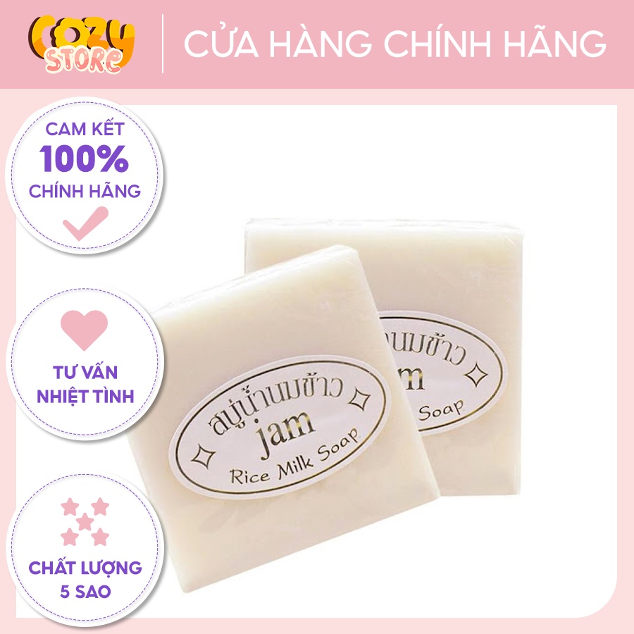 Combo 3 Xà Phòng Cám Gạo Trắng Da Jam Rice Milk Soap Thái Lan Cozy Store SP000163