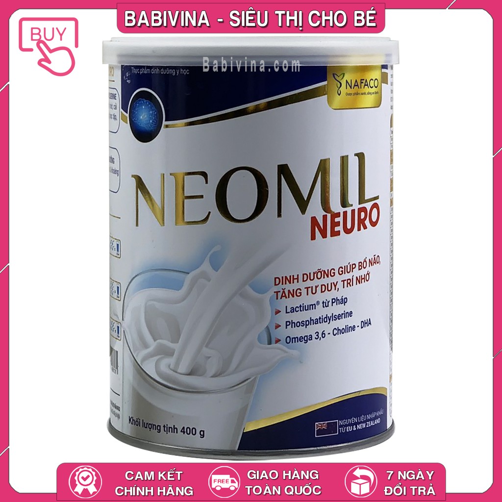 Sữa Neomil Neuro 400g - 900g | Dinh Dưỡng Giúp Bổ Não, Tăng Tư Duy, Cường Trí Nhớ, Tăng Miễn Dịch, Ngủ Giấc Sâu Babivina