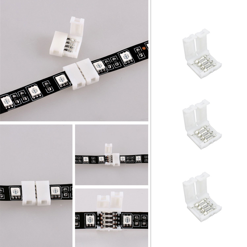 Set 10 Đầu Nối 4 Pin 4pin 10mm Pcb Cho Dây Đèn Led Rgb 5050