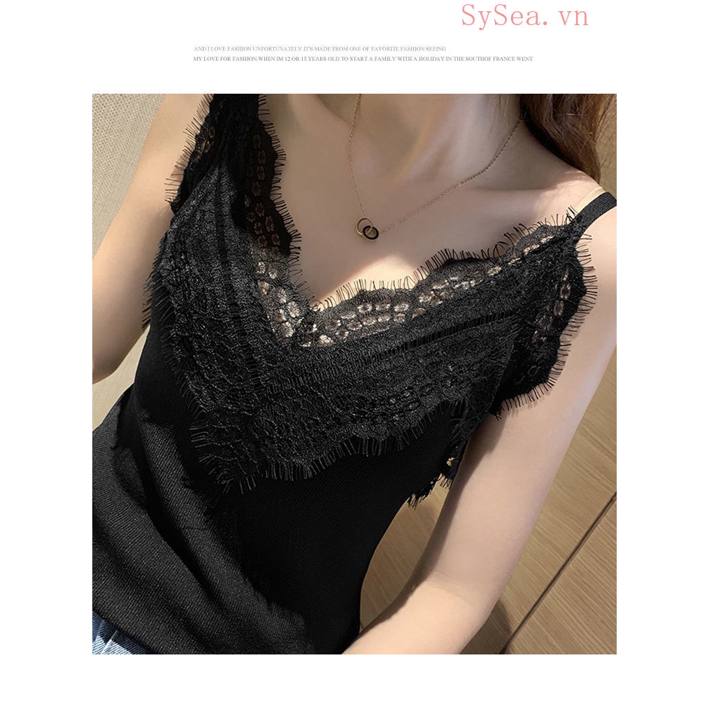 Áo Hai Dây Phối Ren Quyến Rũ Dành Cho Nữ