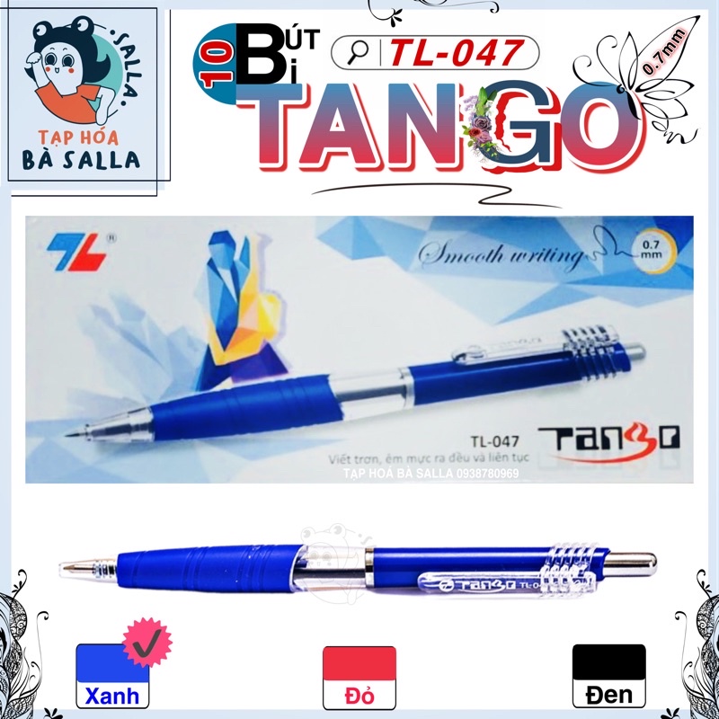 Hộp 10 Cây bút bi TANGO TL - 047 ngòi 0.7mm ( xanh/đỏ/đen )