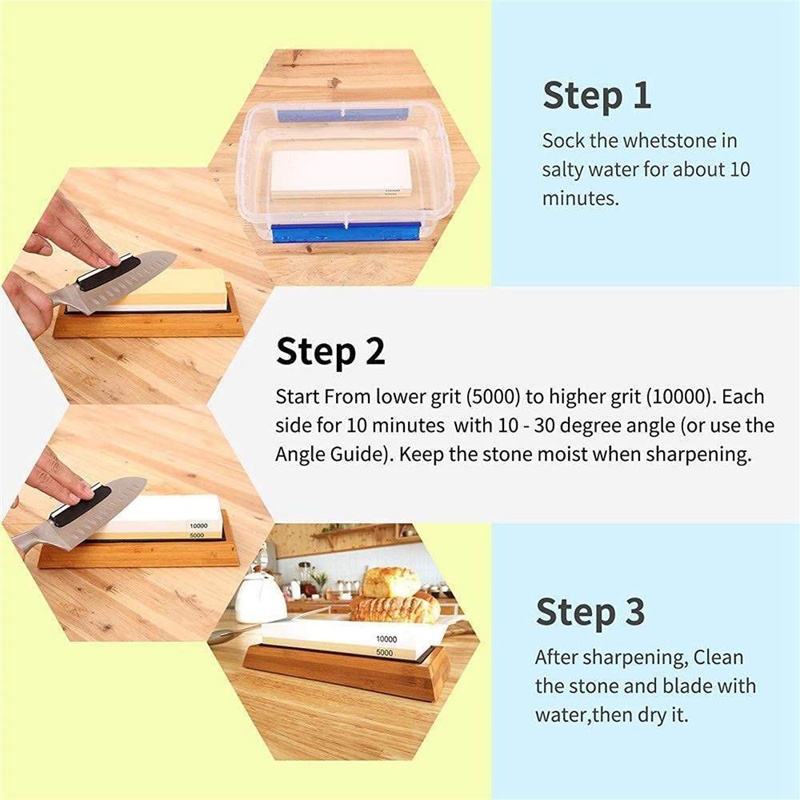 Bộ đá mài dao hai mặt 5000 / 10000 grit cho nhà bếp chất lượng