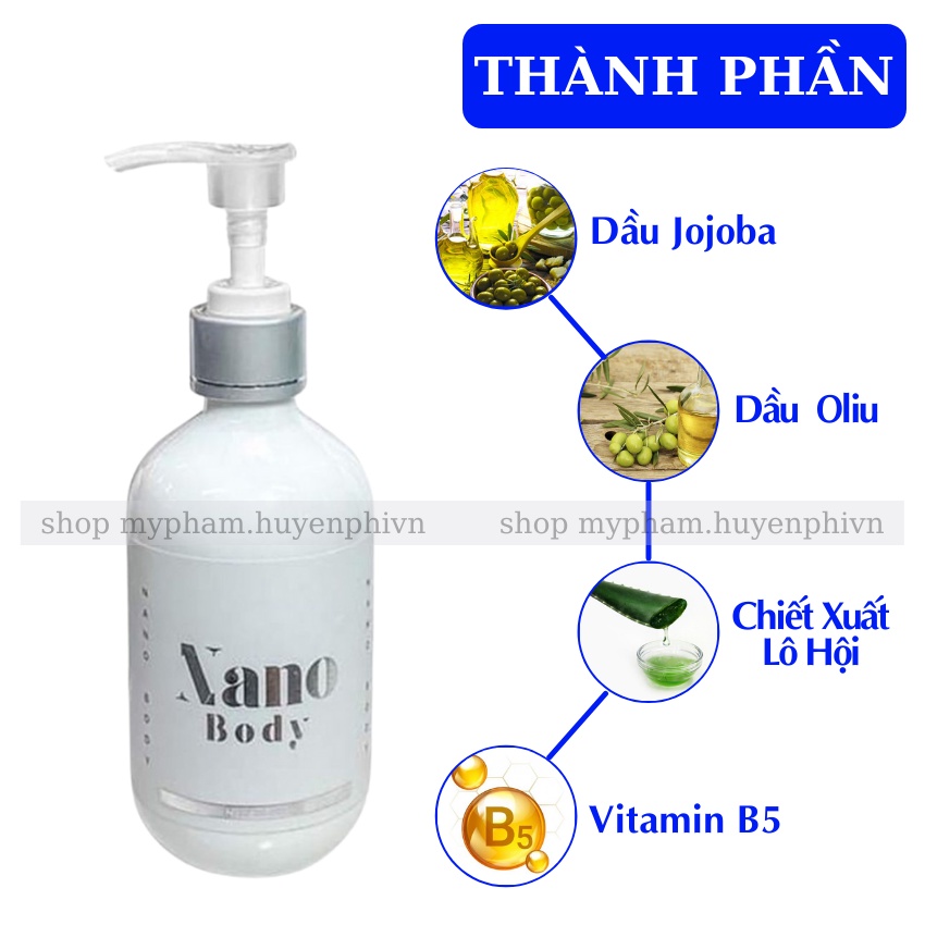 Kem Body Nano Huyền Phi - Dưỡng Da Trắng Mịn Tươi Trẻ, Không Bết Dính, Không Lộ Vân Kem, Thấm Cực Nhanh