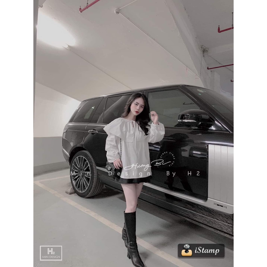 ÁO SƠ MI THÔ CỔ BÈO DÁNG RỘNG