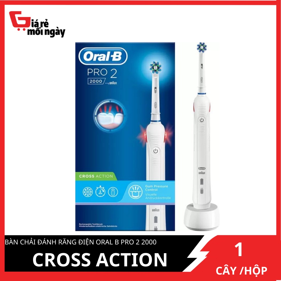 [Made In Germany ]Bàn Chải Đánh Răng Điện Oral B Pro 2 2000 Cross Action