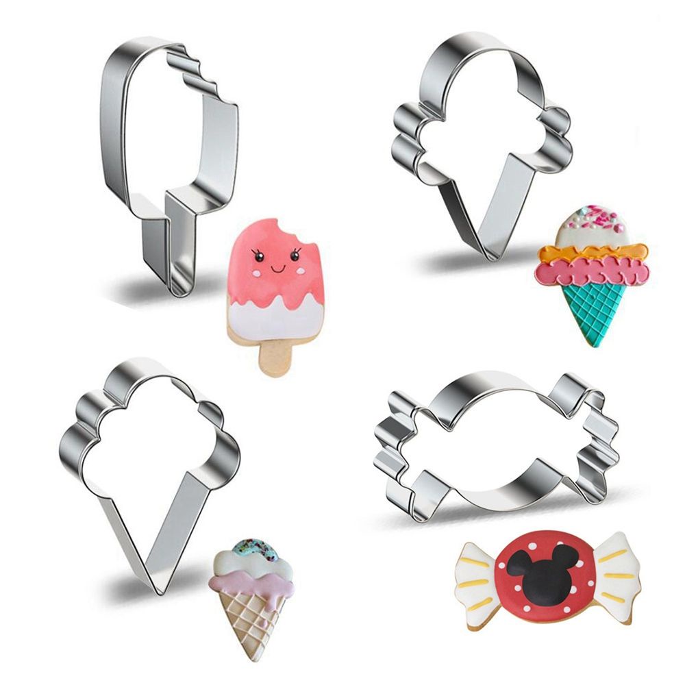 Khuôn Làm Bánh Quy Bằng Thép Không Gỉ Hình Cây Kem Diy